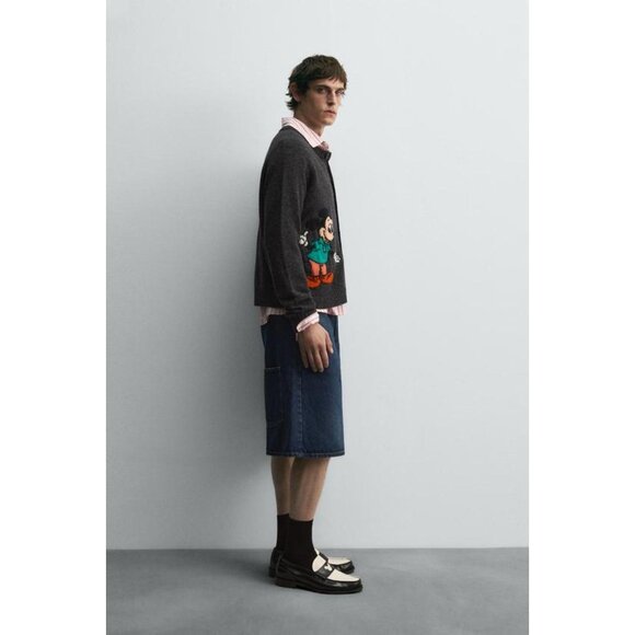 ZARA MICKEY MOUSE WOOL CARDIGAN HARRY LAMBERT FOR ZARA X DISNEY - Picture 4 of 8
